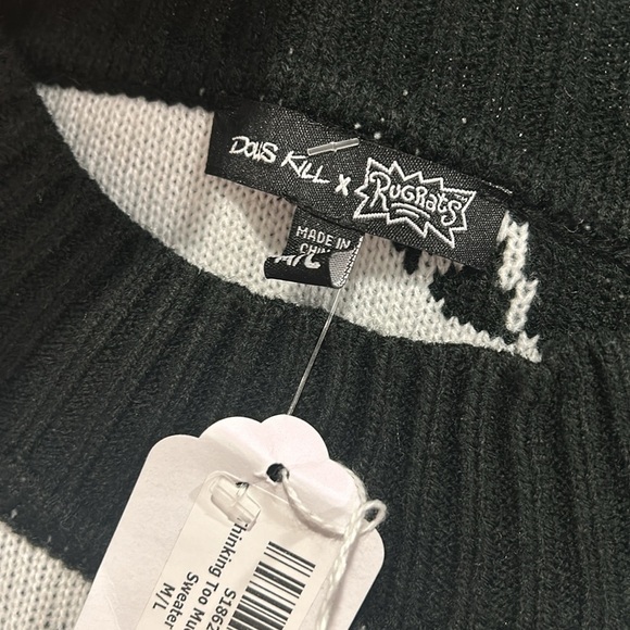 Dolls Kill Rugrats thinking too much knit nostalgia graphic sweater medium/large - Picture 2 of 6